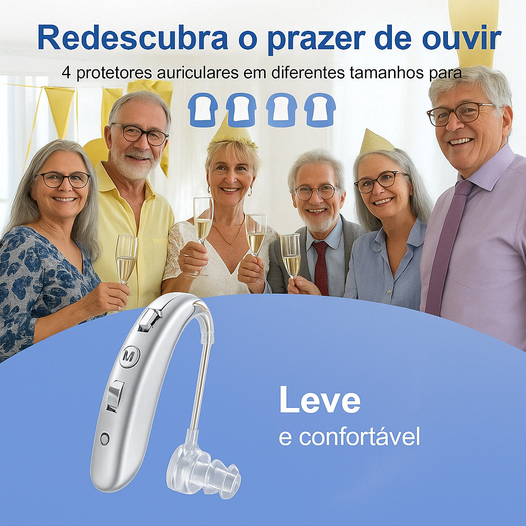 Aparelho Auditivo Digital Recarregável- ClarityPro Lançamento (01 UN)