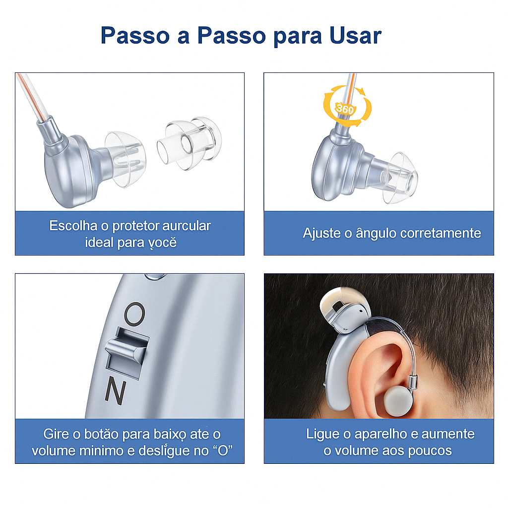 Aparelho Auditivo Digital Recarregável- ClarityPro Lançamento (01 UN)