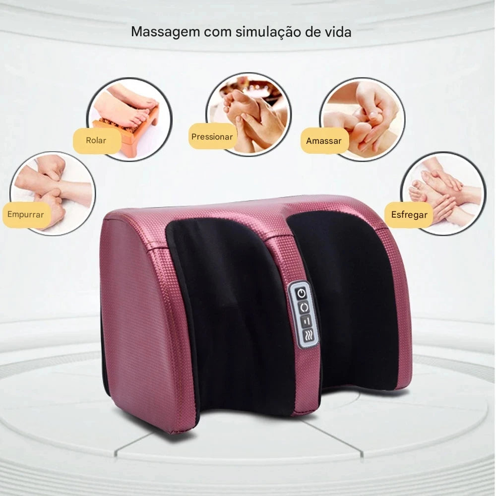 Massageador de Pés Elétrico OrthoRelax™ – Shiatsu 3D com Aquecimento e Alívio Profundo