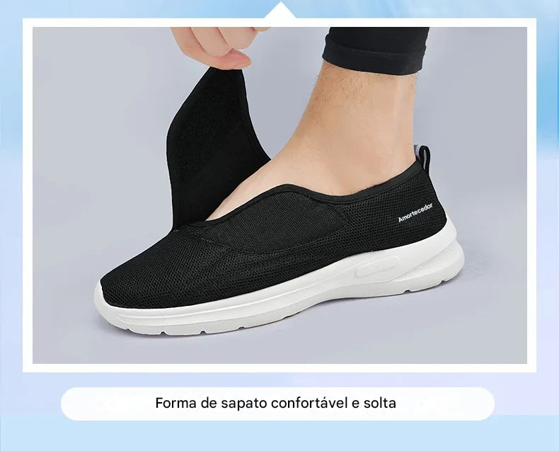 Tênis Ortopédico Masculino para Pés Inchados – Conforto Total com Largura Extra