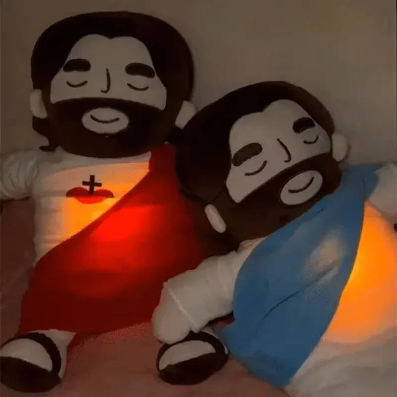 KIT 02 Jesus de Pelúcia Calmante com Respiração, Som e Luz