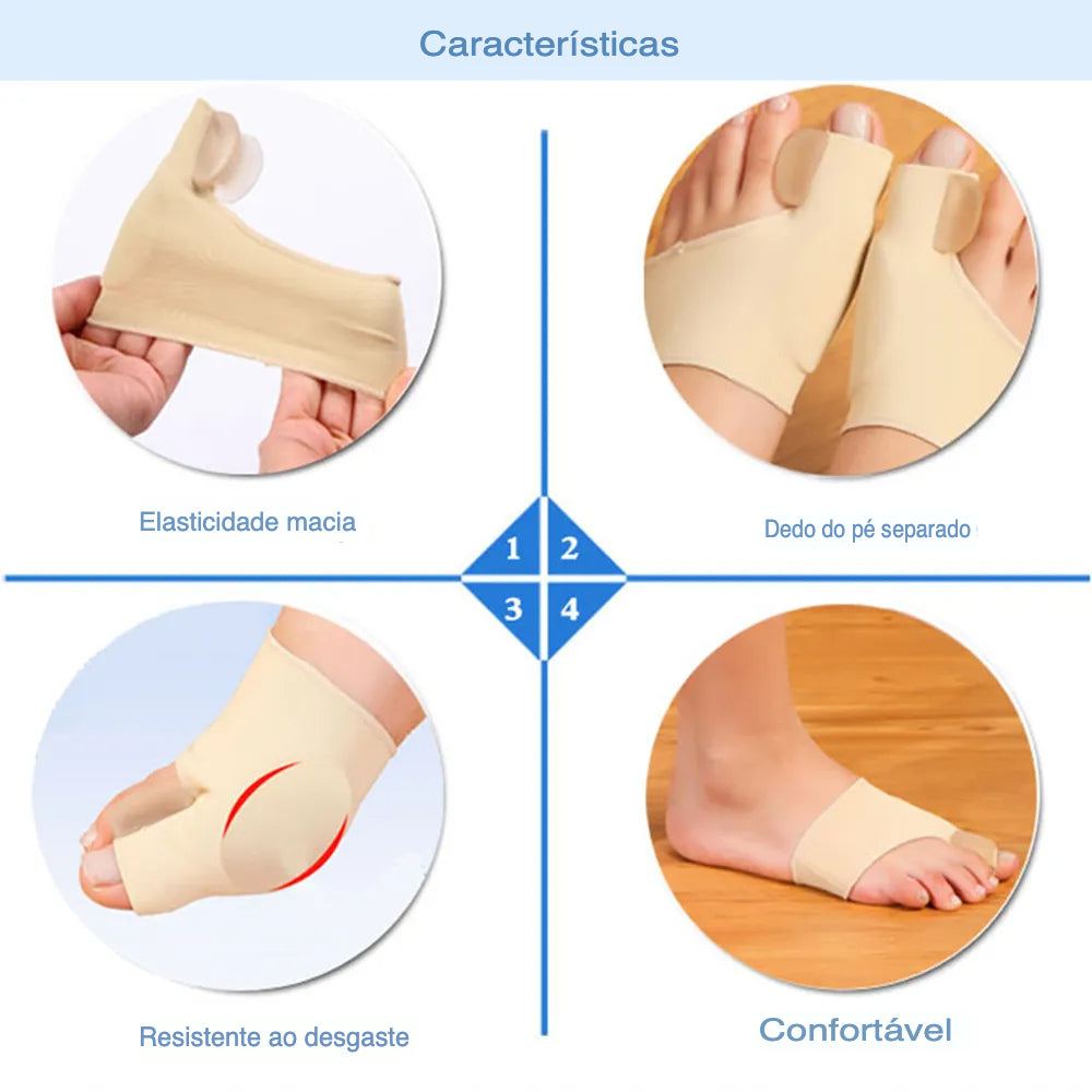 Kit 02 Pares de Meias Corretivas de Joanete – Conforto e Alívio Para Caminhar Sem Dor