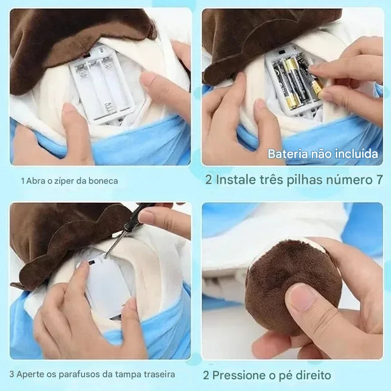 KIT 02 Jesus de Pelúcia Calmante com Respiração, Som e Luz