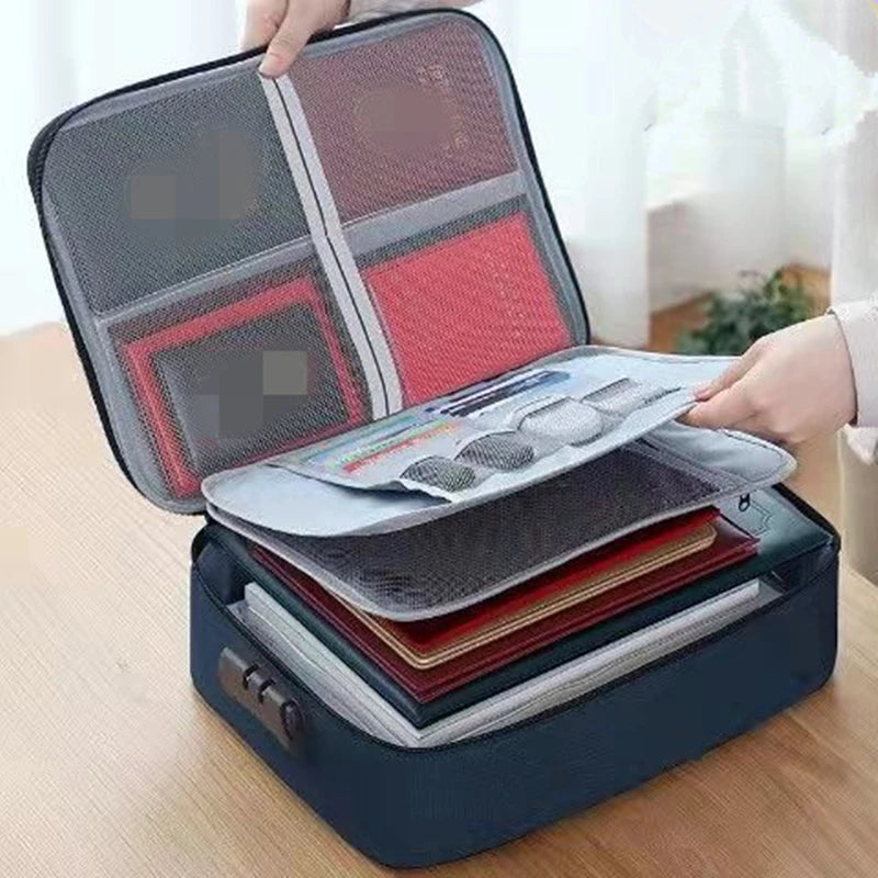 Organizador de Documentos 3 Camadas com Trava de Segurança – Pasta Multifuncional