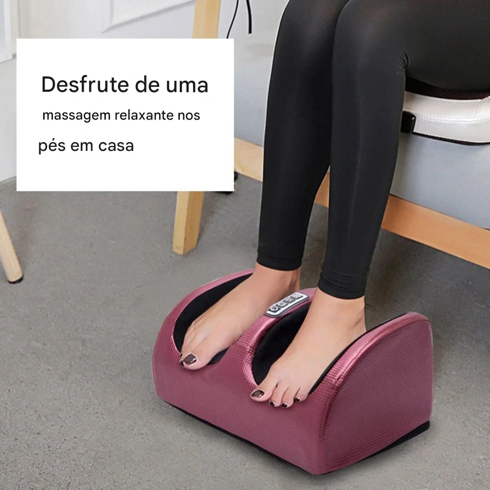 Massageador de Pés Elétrico OrthoRelax™ – Shiatsu 3D com Aquecimento e Alívio Profundo