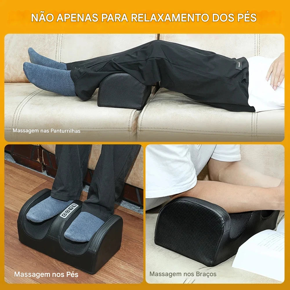 Massageador de Pés Elétrico OrthoRelax™ – Shiatsu 3D com Aquecimento e Alívio Profundo