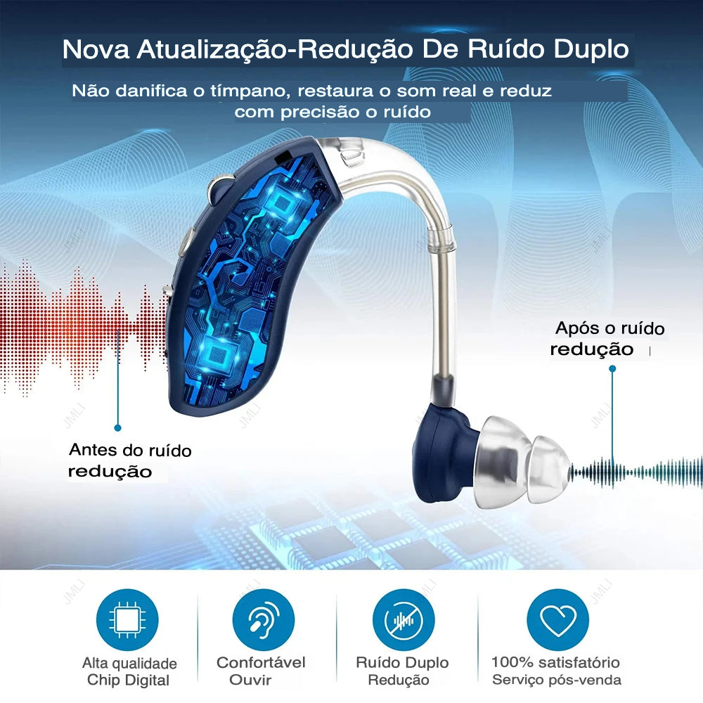 Aparelho Auditivo Digital Recarregável- ClarityPro Lançamento (02 UN)