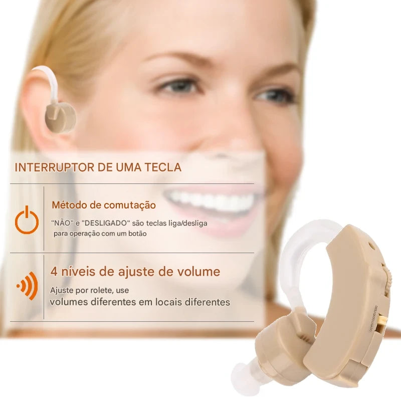 Aparelho Auditivo Portátil com Amplificação Ajustável- SoundMax™