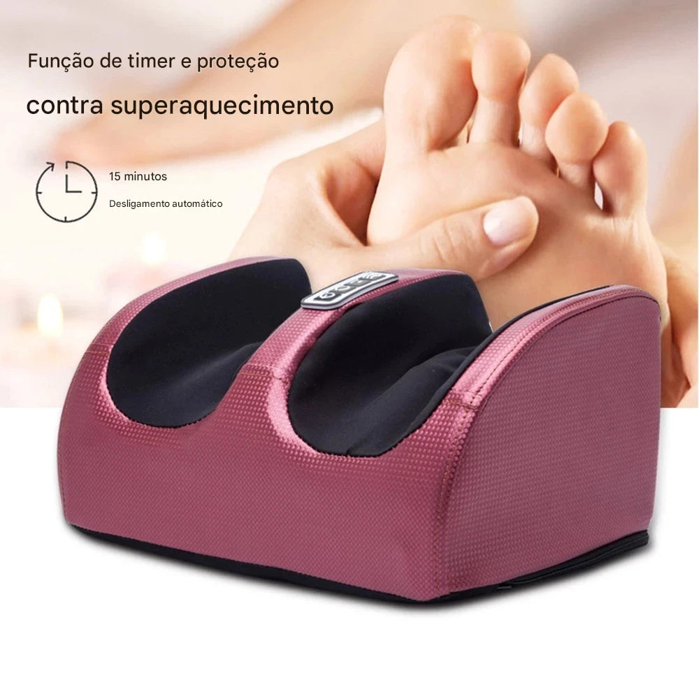 Massageador de Pés Elétrico OrthoRelax™ – Shiatsu 3D com Aquecimento e Alívio Profundo