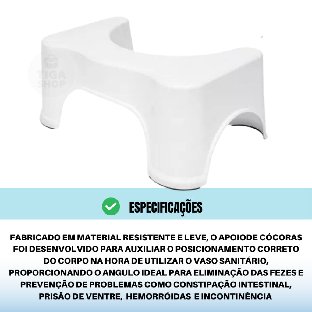 Banquinho De Cócoras Apoio De Pé P/ Fazer Coco Vaso Sanitário