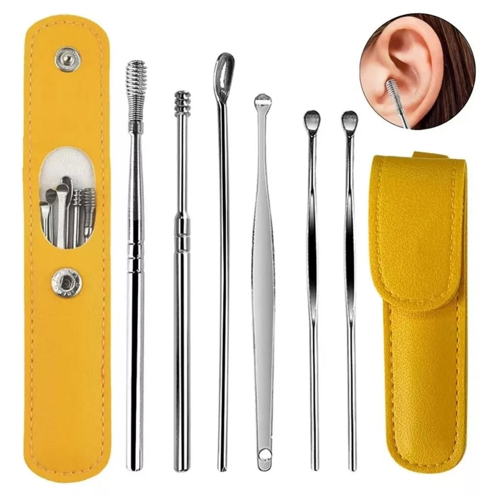 02 Kit Limpeza de Ouvido em Aço Inoxidável- Remova Cera com Segurança