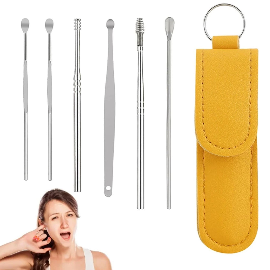 02 Kit Limpeza de Ouvido em Aço Inoxidável- Remova Cera com Segurança