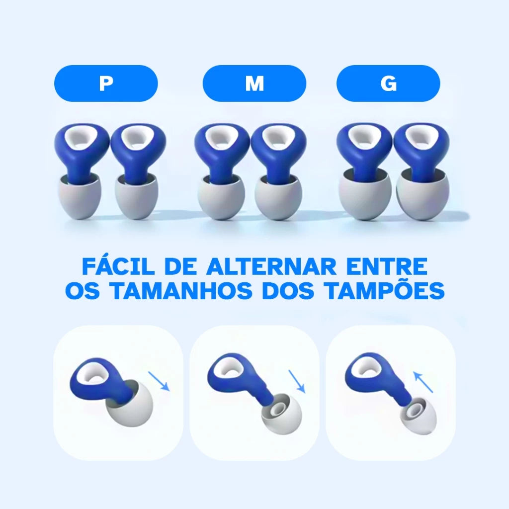 Tampão de Ouvido Anti-Ronco Lavável- SleepPro