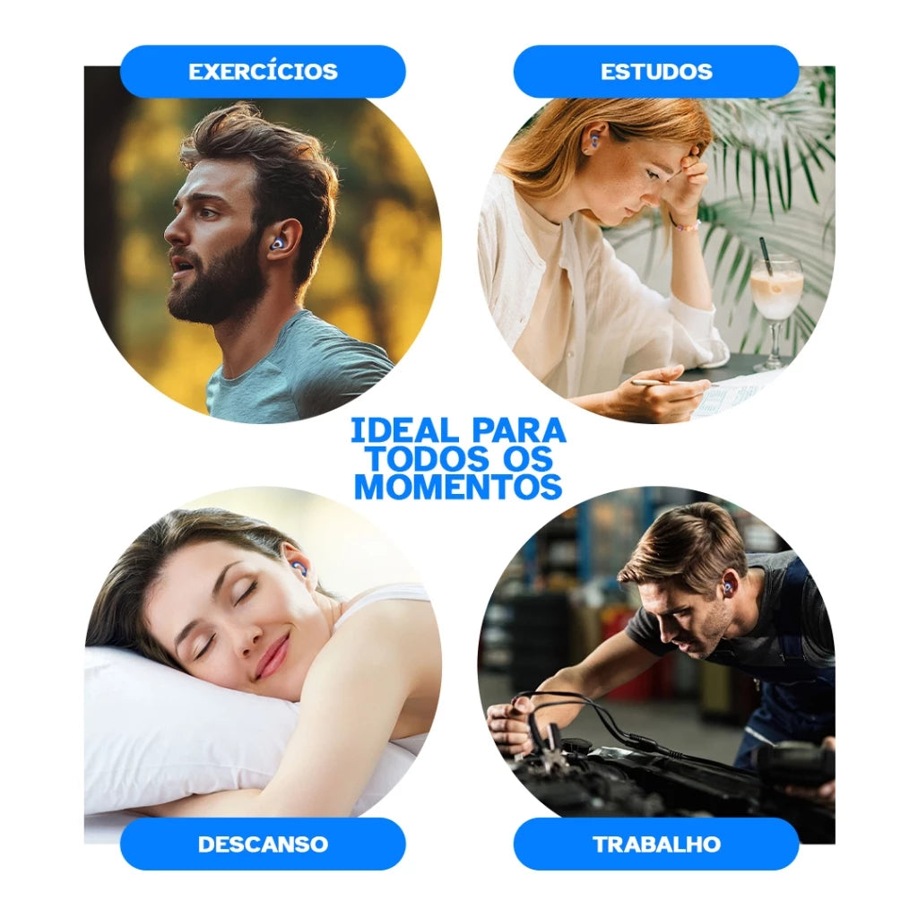 Tampão de Ouvido Anti-Ronco Lavável- SleepPro