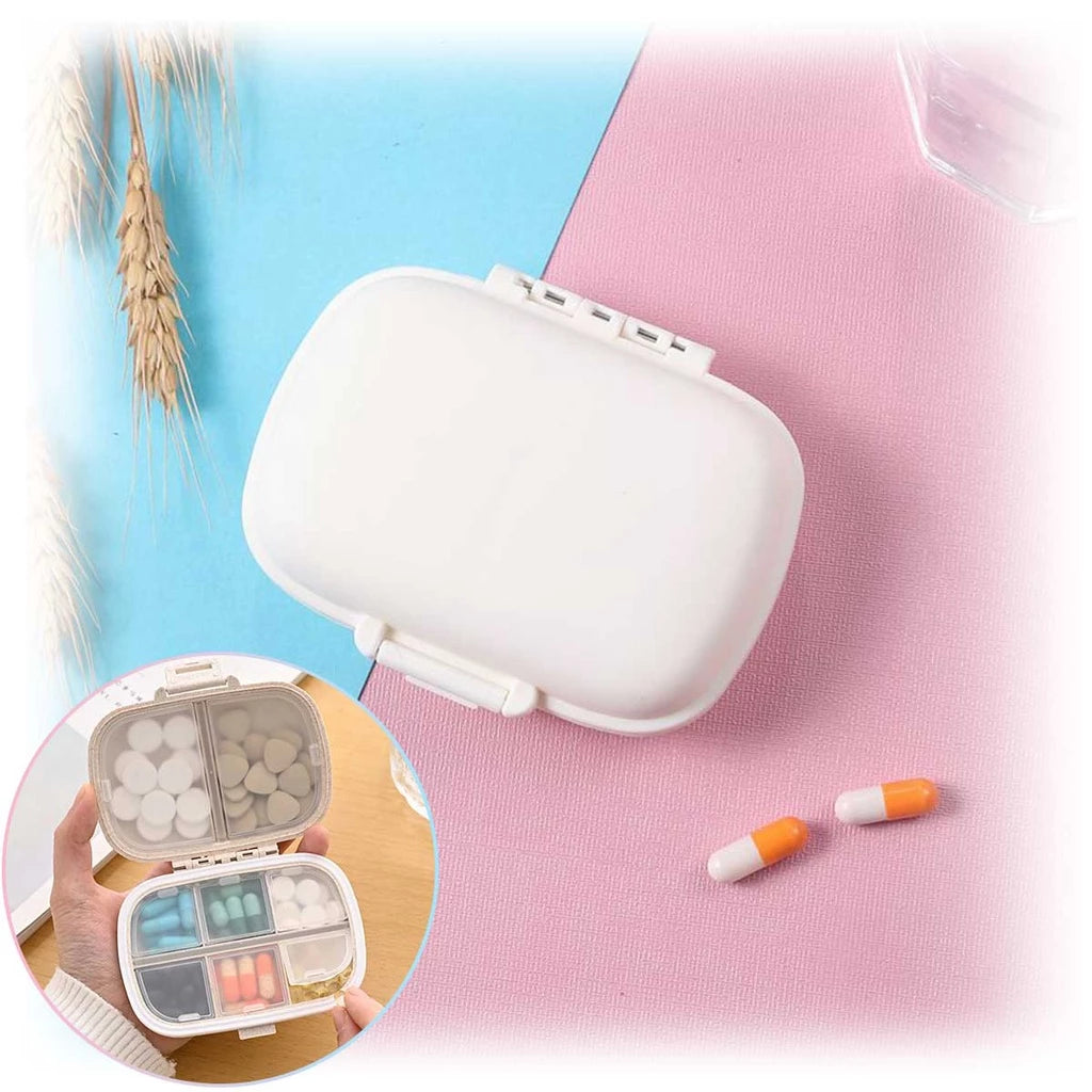 Kit 02 Porta Comprimidos Portátil com 8 Divisórias – Organizador de Remédios de Bolsa