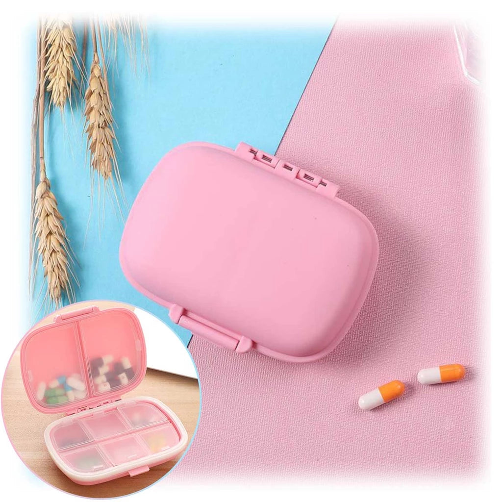 Kit 02 Porta Comprimidos Portátil com 8 Divisórias – Organizador de Remédios de Bolsa