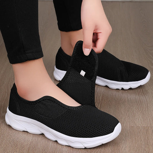 Tênis Ortopédico Feminino para Pés Inchados, Largos e com Joanetes – ConfortWalk™