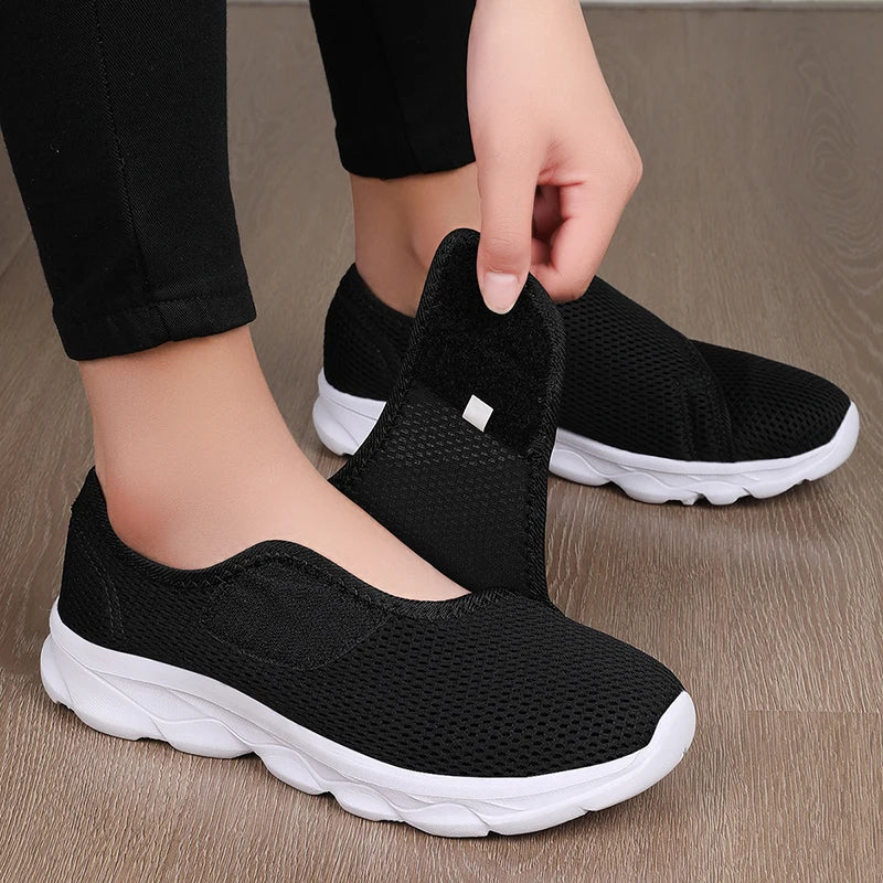 Tênis Ortopédico Feminino para Pés Inchados, Largos e com Joanetes – ConfortWalk™