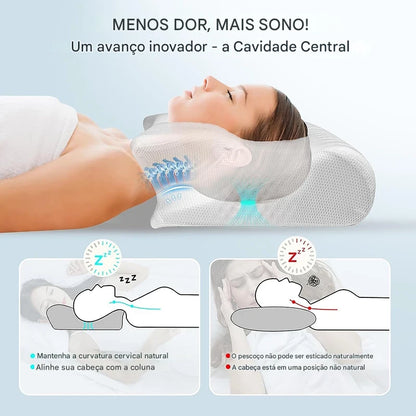 Travesseiro Ortopédico de Espuma de Memória- OrthoSleep™ 2 em 1