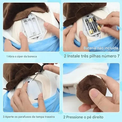 KIT 02 Jesus de Pelúcia Calmante com Respiração, Som e Luz