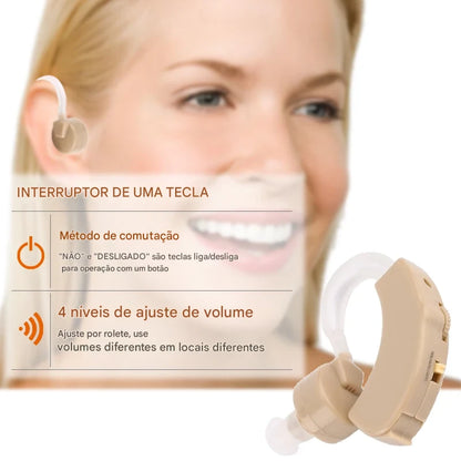 Aparelho Auditivo Portátil com Amplificação Ajustável- SoundMax™