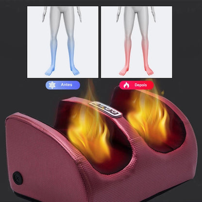 Massageador de Pés Elétrico OrthoRelax™ – Shiatsu 3D com Aquecimento e Alívio Profundo