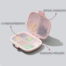 Kit 02 Porta Comprimidos Portátil com 8 Divisórias – Organizador de Remédios de Bolsa