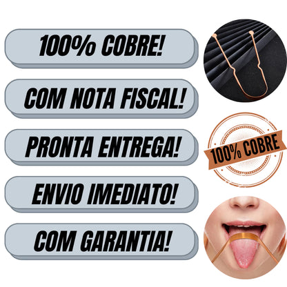 Kit 02 Raspadores de Língua de Cobre + Estojo Antibactérias de Brinde