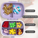 Kit 02 Porta Comprimidos Portátil com 8 Divisórias – Organizador de Remédios de Bolsa