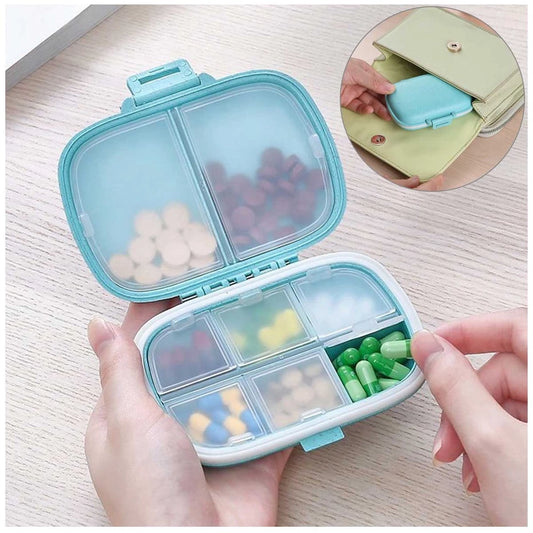 Porta Comprimidos Portátil com 8 Divisórias – Organizador de Remédios de Bolsa